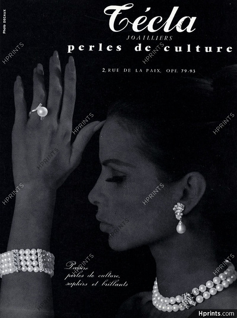 Técla (Jewels) 1966 Set of Jewels Pearls, Jacques Decaux