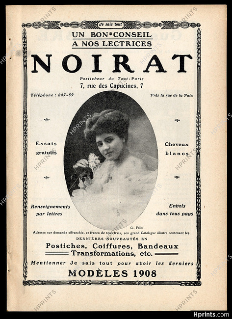 Noirat (Hairstyle) 1908 wig