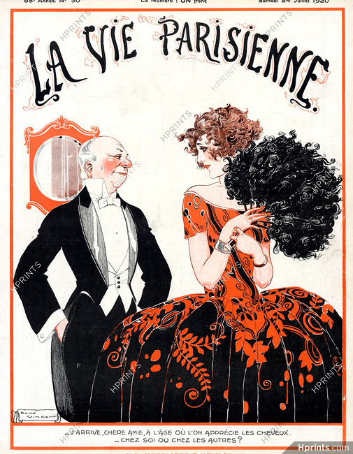 René Vincent 1920 Elegant Parisienne White Tie