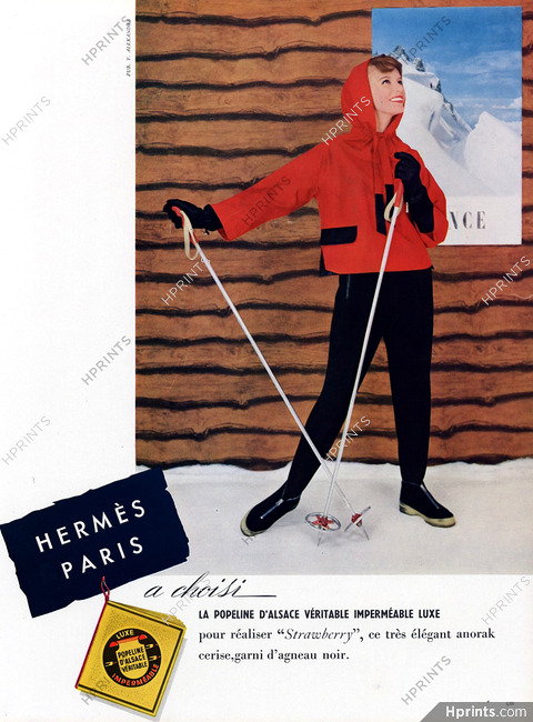 Hermès (Sportswear) 1957 Skiing, Fashion Photography