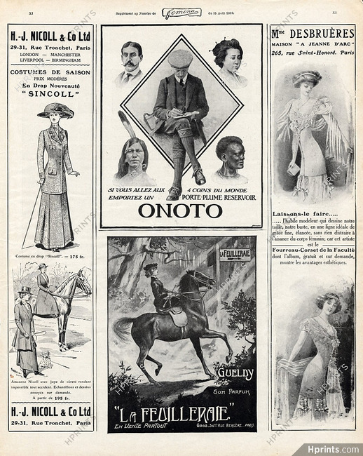 Onoto (Ehrmann) & Gueldy (La Feuilleraie) 1910
