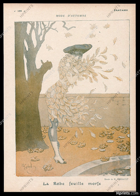 Gerbault 1917 ''La Robe Feuille Morte'' autumn leaves