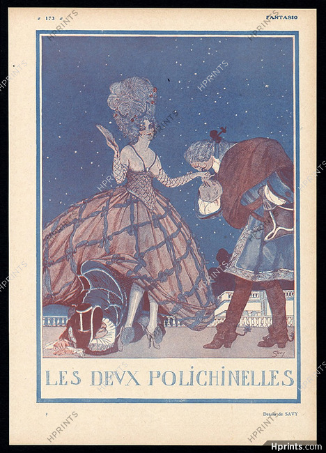 Savy 1917 ''Les Deux Polichinelles'' Punchinello, 19th Century Costumes