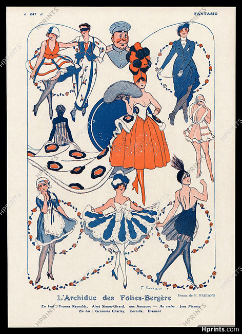 Fabiano 1916 L'Archiduc des Folies-Bergère Jane Marnac Music hall
