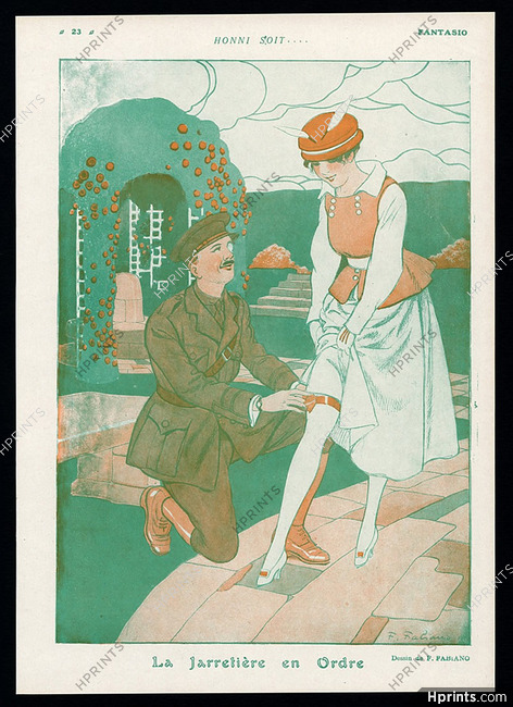 La Jarretière en Ordre, 1916 - Fabiano Stockings Garter