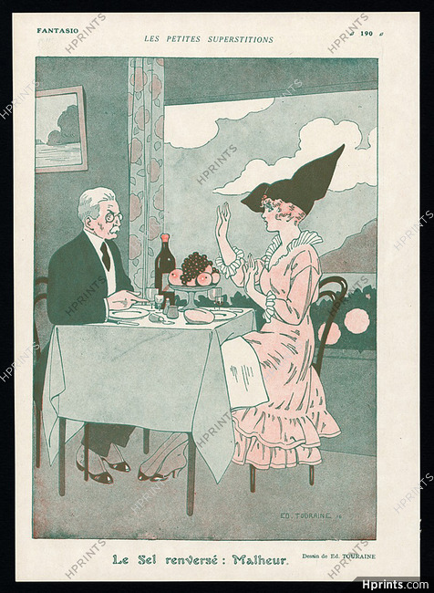 Touraine 1916 Superstitions ''Le Sel Renversé : Malheur''