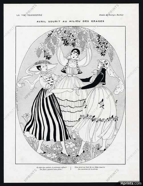 George Barbier 1915 Elegantes, Fashion Summer Dresses