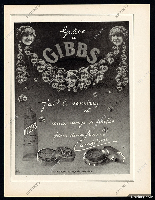 Gibbs (Cosmetics) 1918 signed by Campton