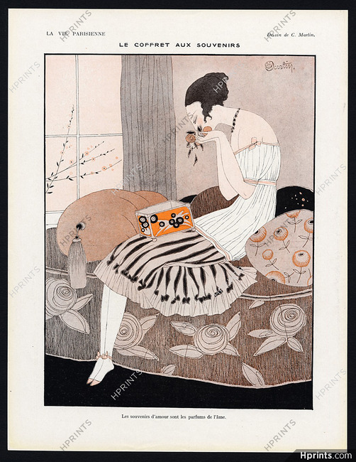 Charles Martin 1918 ''Le Coffret aux Souvenirs'' Elegant Parisienne