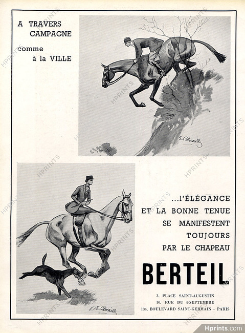 Berteil (Men's Hats) 1938 horse racing
