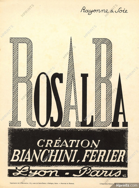 Bianchini Férier (Textile) 1937 Rosalba, Bonfils