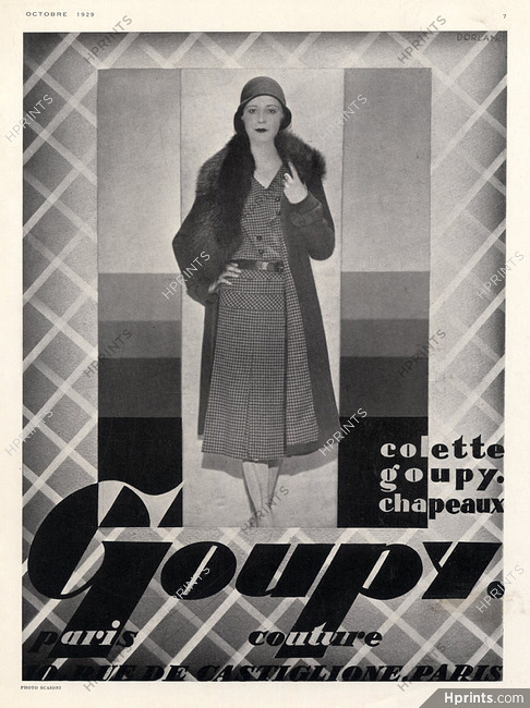 Goupy (Couture) Colette Goupy (Hats) 1929 Photo Scaioni