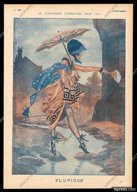 Hérouard 1917 Le Calendrier d'Hérouard, Pluviose, Rain