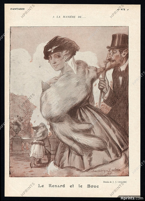 Le Renard et le Bouc, 1917 - Julien Jacques Leclerc Fox fur