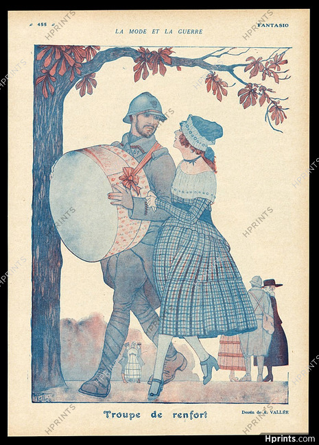 Armand Vallée 1917 ''Troupe de Renfort'' hatbox, ww1