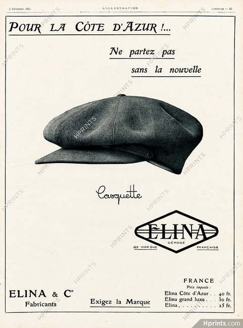 Casquette Elina (Hats) 1925