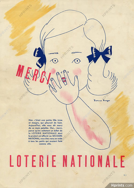 Loterie Nationale 1941 Yvonne Roger, Little Girl