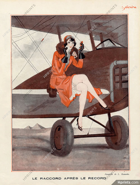 Léon Bonnotte 1931 Elegant Making-up Airplane