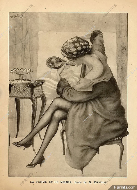 Gaston Cirmeuse 1918 "La Femme et le Miroir" Making-up