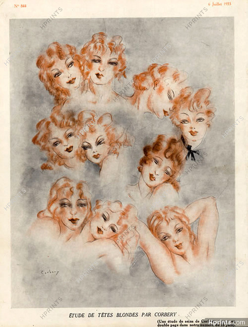 Corbery 1933 ''Etude de têtes blondes'' Portraits