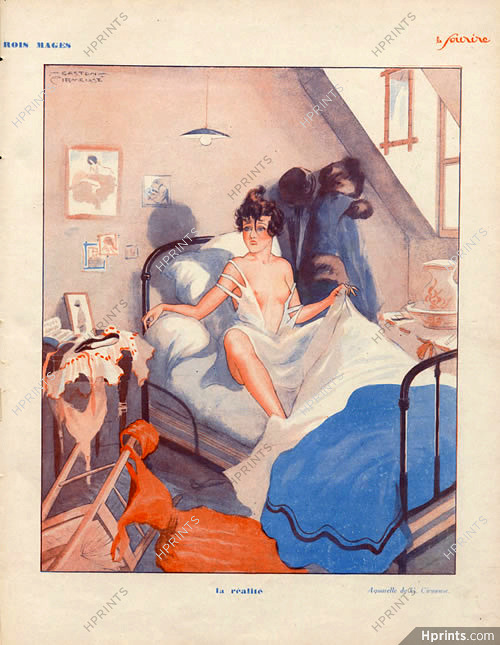Gaston Cirmeuse 1930 Topless Sexy Looking Girl
