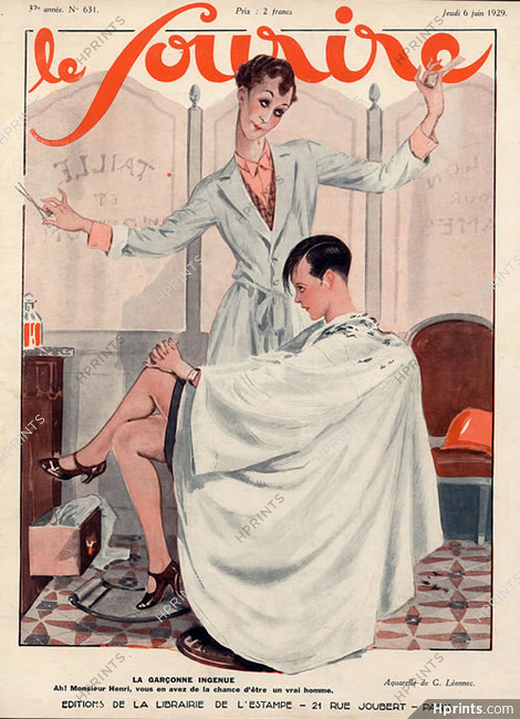 Leonnec 1929 Hairdresser, Flapper Hairstyle Urchin Cut