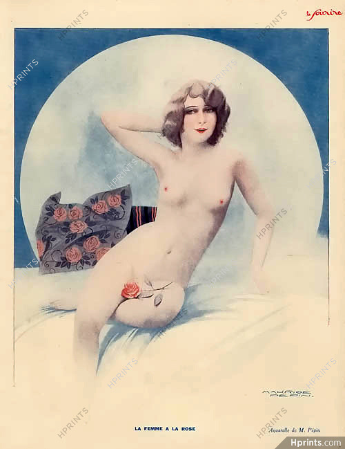La Femme à la Rose, 1930 - Maurice Pepin Nude