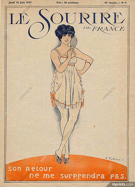 Fabien Fabiano 1917 Nightgown, Sexy Looking Girl