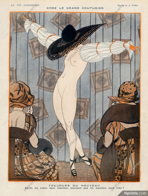 Chez le Grand Couturier — Toujours du Nouveau, 1919 - Armand Vallée New Fashion Show Nude