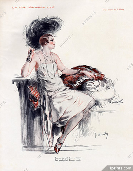 Hardy 1929 Flapper Elegant Parisienne Fan