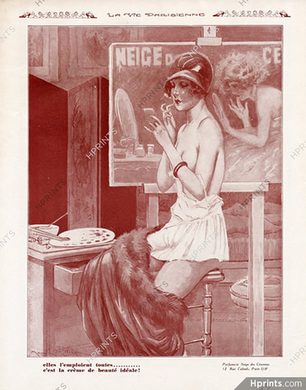 Maurice Millière 1929 Neige des Cévennes Making-up Sexy Looking Girl