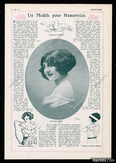 Un Modèle pour Humoristes, 1912 - Henriette Samy Art modeling, Photo Waléry
