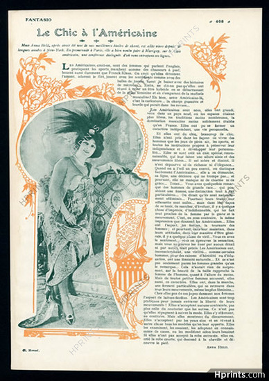 Le Chic à l'Américaine, 1913 - Cl. Manuel, Text by Anna Held