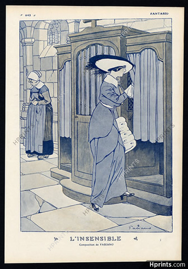 Fabiano 1913 ''L'Insensible'' Elegant Parisienne Church