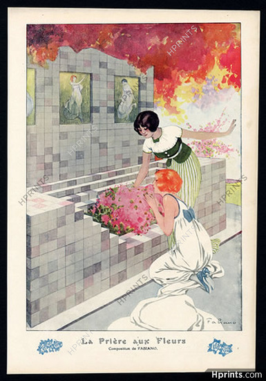 Fabiano 1913 ''La Prière aux Fleurs'' flowers