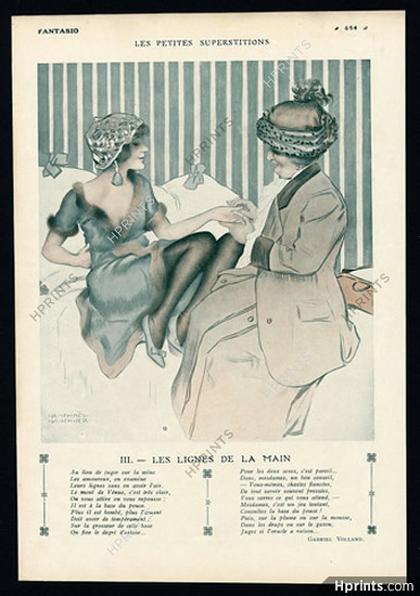 Raphaël Kirchner 1913 ''Les lignes de la main'' Stockings