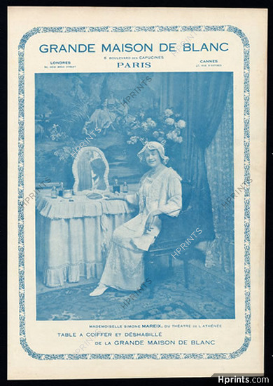 La Grande Maison de Blanc 1913 Mlle Simone Mareix