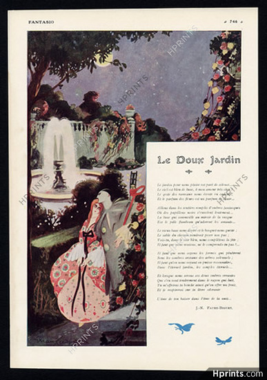 Le Doux Jardin, 1913 - Manfredini, Texte par Faure-Biguet