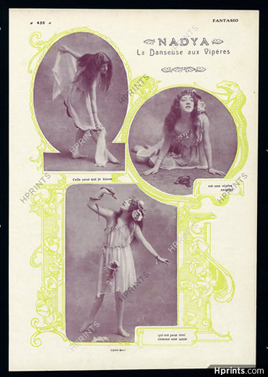 Nadya 1913 ''La Danseuse aux Vipères'' Snake Dance Cl. Bert