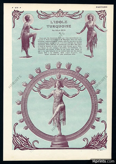 Nila Devi 1913 ''L'Idole Turquoise'' Oriental Dance Cl. Bert