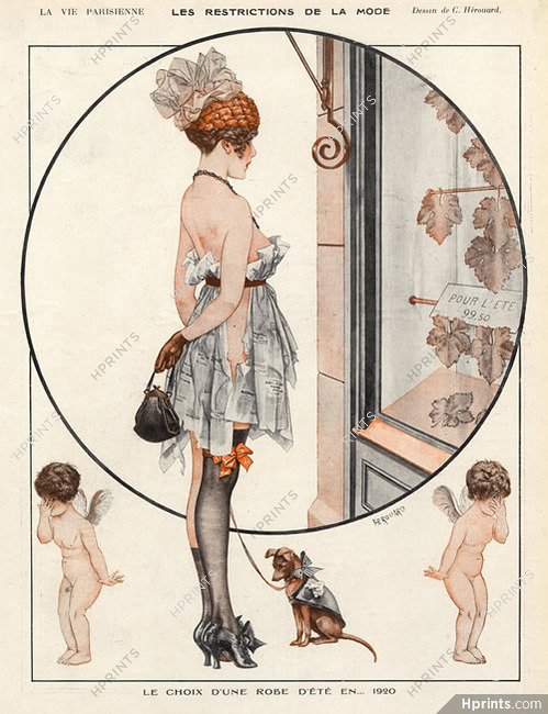 Hérouard 1918 Sexy looking girl Summer Dress