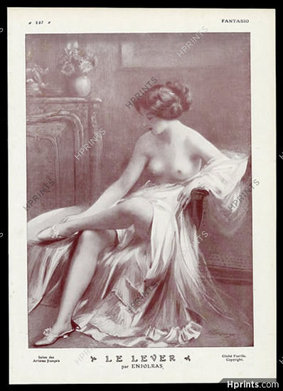 Enjolras 1911 ''Le Lever'', Sexy Looking Girl, Topless