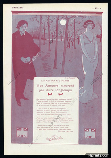 Nos amours n'auront pas duré longtemps, 1911 - Fabiano Love Poem, Texte par Maurice Vaucaire