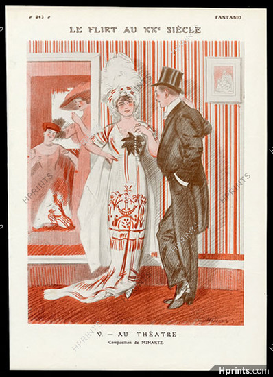 Minartz 1911 ''Au théâtre'' Elegant White Tie