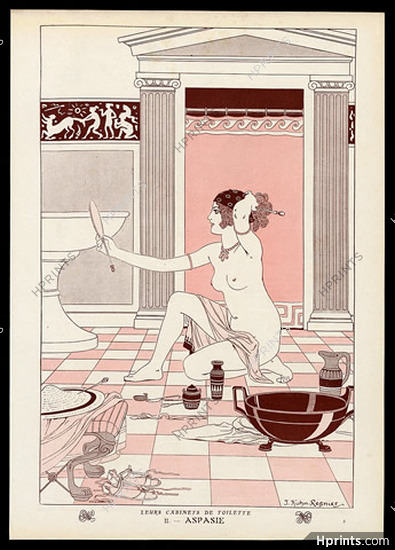 Kuhn-Régnier 1912 ''Aspasie'' Sexy Girl Nude Classical Antiquity