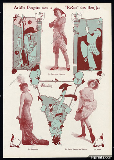 Martin 1912 Arlette Dorgère dans la Revue des Bouffes, Cl. Waléry