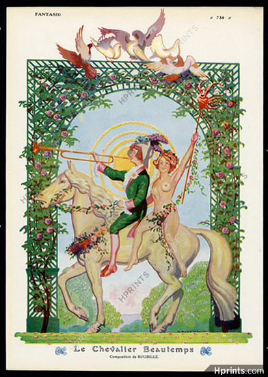 Roubille 1912 ''Le Chevalier Beautemps'' Nude, Nudity Horse