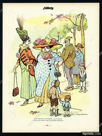 Poulbot 1915 Fashion in Germany, Berliners too Parisians, Caricature