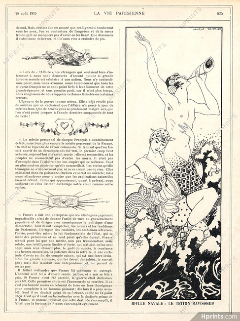 George Barbier 1915 Naval idyll Triton Mythology