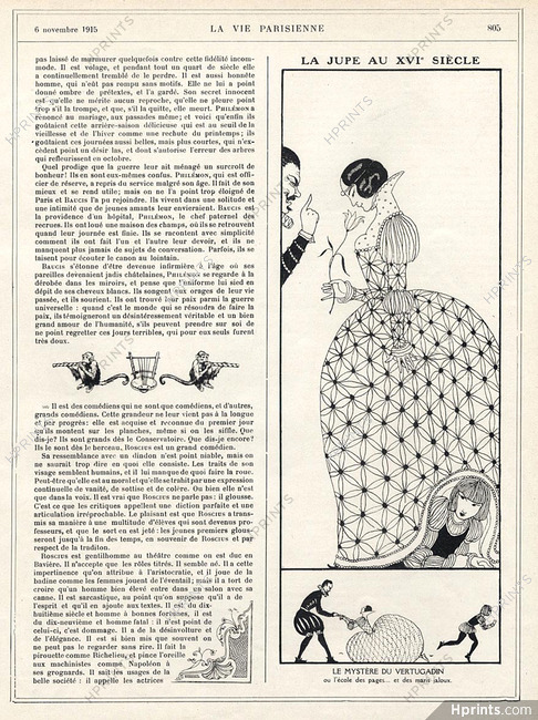 George Barbier 1915 The Skirt through ages XVI° Century, Vertugadin